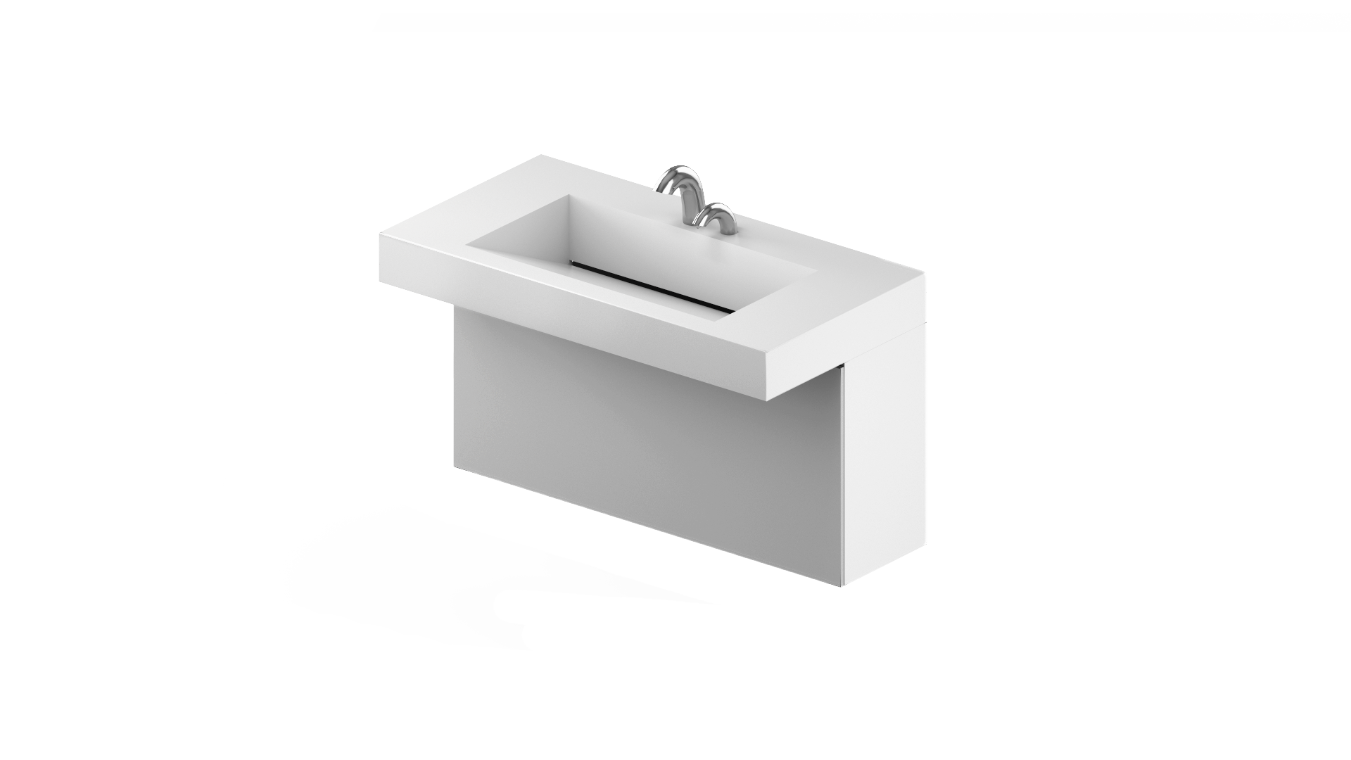 AquaLINE Trough Sink Module - Futrus® Solid Surface Solutions